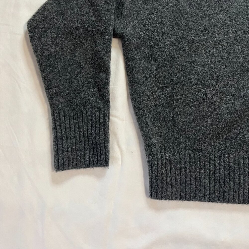 Zara Dark Gray Wool Blend Cropped Crewneck Sweater | Size S - Picture 2 of 5